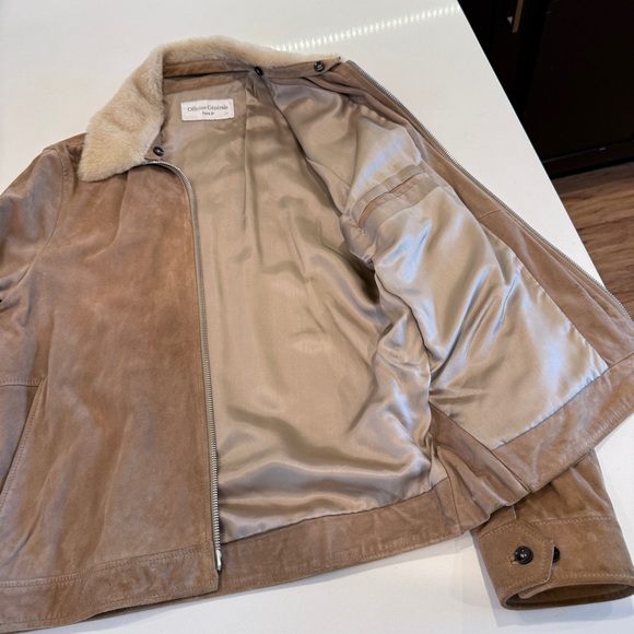 Officine Generale Brown Bomber Jacket with Cream Collar - Picture 11 of 13
